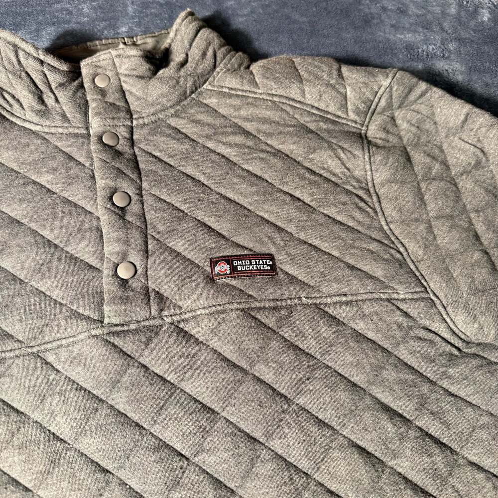Ohio State Buckeyes Men's Quilted Quarter-Snap Pullover Jacket